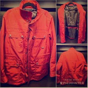 NEW COACH MEN'S CRIMSON RED MILITARY RAIN JACKET
